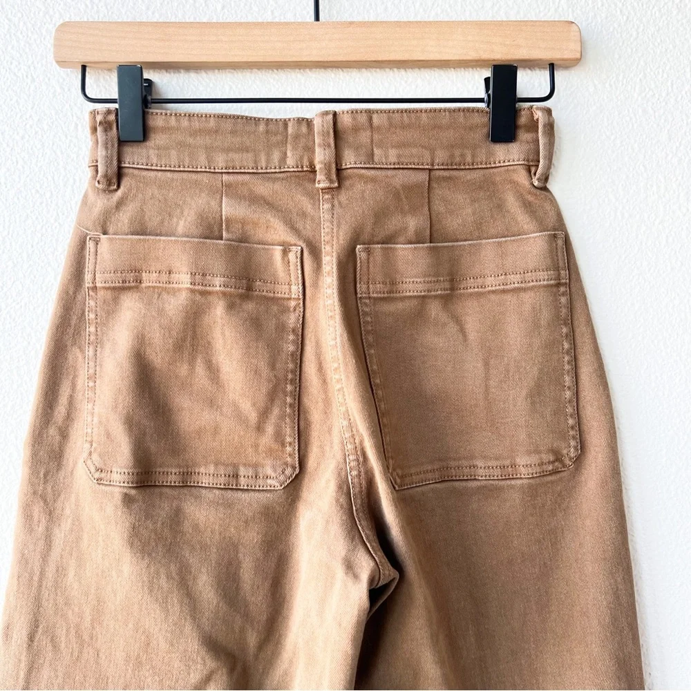 Everlane Wide Leg Crop Pants in Golden Brown 00 - Picture 7 of 8